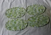 Handmade placemat 4 pc set cotton yarn 14 x 8" crochet oval doily mat new P10