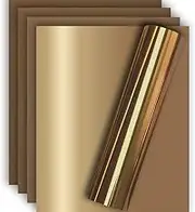 (5 Sheets, Bronze) - Dark Gold/Bronze Metallic Foil HTV Heat Transfer Vinyl for Tshirt and Apparel 30cm X 25cm (Pack of 5), Easy to Weed and Iron on, Guaranteed Size