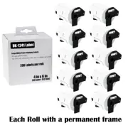 10Rolls 4X6 Large Paper Shipping Labels DK-1241 for Brother QL-1100 QL-1060N