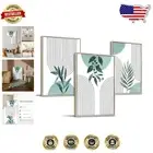 Trendy Sage Green Boho Wall Art Set of 3 - Elegant Framed Botanical Prints