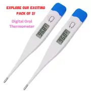 2-Pcs Digital Oral LCD Fever Thermometer For Adult, Baby, Kids