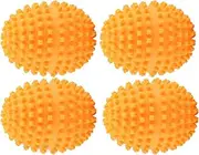 XIASABA 4Pcs Set Orange Reusable Dryer Balls For Home Clothes Drying Made Of Quality PVC Material With Oblong Aerodynamic Shape And Unique Massaging Nodules Design
