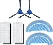 Compatible with Cecotec Conga 1090 1790 Titanium Ultra Robot Vacuum Replacement Spare Parts Accessories Main Side Brush Hepa Filter Mop Rag (Color : Set N)