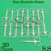 20 Safety Scissors Mustache, Nose, Ear Hair Pet Grooming, Manicure 3.5" STRAIGHT