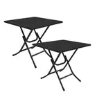 SOGA 2X Black Dining Table Portable Square Surface Space Saving Folding Desk