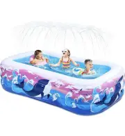 Inflatable Kiddie Swimming Pool Snorkeling/Water Splash Sprinklers - 95 Inches