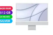 Apple iMac 2021 (M1, 8GB RAM, 512GB, 8 Core GPU, Silver, 24inc) - Used (Excellent)