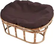 Double Papasan Chair Cushion Cover Only, Outdoor Indoor Splash Proof , Easy Clean, Machine Washable Removable Zipper Double Papasan Cushion Covers, 70"×49"×7" ( Fit a 48"×6"×65" Cushion ) Chocolate