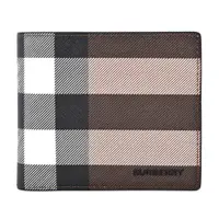 在飛比找PChome24h購物優惠-BURBERRY 經典格紋帆布8卡對開短夾(暗樺木棕色)