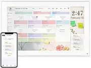 PTEROMYS 15.6" Digital Calendar Chore Chart – 1080P Full HD Interactive Touchscreen, Smart Family Weekly＆Monthly Electronic Planner, Wall-Mounted Digital Calendar for Seamless Scheduling (White)