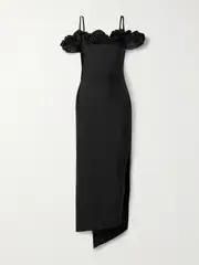 [Coperni] Coperni - Cold-shoulder Ruffled Stretch-jersey Gown - Black - small small Black