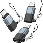 Micro USB to USB C Adapter 3 Pack Type C Female to Micro B Male Converter QC 3.0 Data Transfer Compatible with PS4 Xbox Game Controller Spaker Driving Recorder Huawei Play Galaxy S7