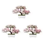 3X Artificial Plants Bonsai Small Tree Pot Fake Plant Flowers Potted Faux9383
