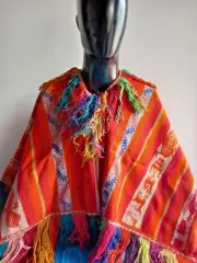 Traditional Peruvian poncho of the Andean culture