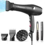 Professional Ionic Hair Dryer AC Motor Fast Drying Salon Blow Dryer with Diff...