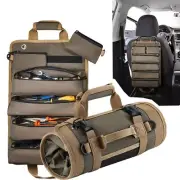 Roll Tool Organizer Tool Roll Up Bag Roll Up Tool Bag with 3 Detachable Pouches