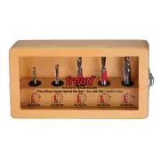 NEW Freud 90-160 5 piece DOWN Spiral ROUTER Bit Set WITH WOODEN CASE SALE