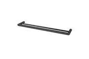 Esperia Black Solid Brass Double Towel Rail 600mm