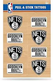 Rico Industries NBA Brooklyn Nets Peel and Stick Tattoos