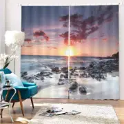 Reef Applet Seaside 3D Curtain Blockout Photo Printing Curtains Drape Fabric