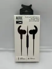 Altec Lansing MZX145N-BLK In-Ear Sport Stereo Earbuds, Black With Mic