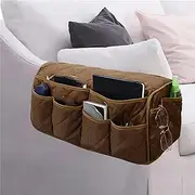 Sofa Armrest Organizer Pockets,Hanging Storage Bag,Hanging Sofa Caddy Storage Bag,Waterproof Armrest Cover Couch Recliner Big Chair Arm Caddy TV Remote Control Accessories Storage (Color : Bruin, Si
