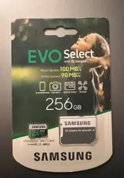 Samsung 256GB Micro SD EVO Select Memory Card with Adapter