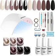 Vishine Gel Nail Polish Starter Kit, 36W LED Nail Dryer Lamp Base Top Coat 6 Classic Colors Nail File Manicure Tools Matte Top Coat for Nail Art #02