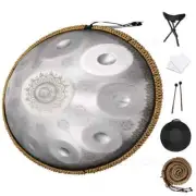 440Hz Handpan 22 Inch 10 Note D Minor Steel Tongue Drum Meditation Yoga