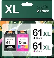 61XL Ink Cartridges Combo Pack Remanufactured for HP Ink 61, 61 XL Ink Cartridges Compatible for HP Envy 4500 5530 4502 5535 5534 OfficeJet 4630 4635 DeskJet 1000 1010 1510 Printer (Black Tri-Color)