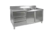 DSC-1800R-H KITCHEN TIDY CABINET WITH COMCHEF Double RIGHT SINKS - MODULAR SYSTEMS