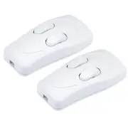 Inline Cord Switch AC 250V 1A Duplex Lamp Light Rocker Switch White 2pcs