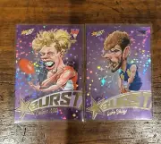 2 x 2017 Select AFL Footy Stars Purple Starburst Cards - West Coast and Sydney