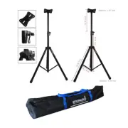Pair PA Speaker Stands Adjustable Tripod Mount Holder Pole Stands 1Pc Carry Bag