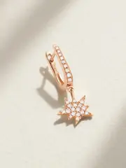 [Diane Kordas] Diane Kordas - 18-karat Rose Gold Diamond Single Hoop Earring - One size One size Gold