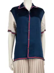 Blue GG Star Embroidered Bowling Shirt
