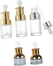 GANAZONO 5Pcs Refillable Essential Oil Bottles Travel Cosmetic Containers Glass Perfume Sub Bottles for Fragrance Aromatherapy