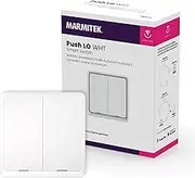 Zigbee Smart Double Wall Switch - Marmitek Push LO WHT - Zigbee 3.0 Button - Smart WLAN Double Wall Switch - Use These Switches to Switch Your Tuya Light and Devices - White
