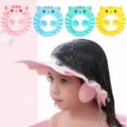 Baby Shower Cap Adjustable Cartoon Hair Wash Hat Ear Protection Head Cover