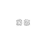 9ct Yellow Gold Diamond Cushion Shape Stud Earrings