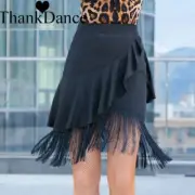 Latin Dance Skirt Adult Black Latin Skirts Falbala Ballroom Salsa Samba Ruffled