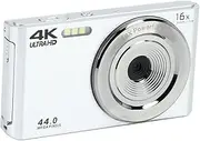 4K Camera, 2.8 Records 44MP, 16X Zoom Anti-Shake HD Travel Digital Camera with Fill Light (Silver)