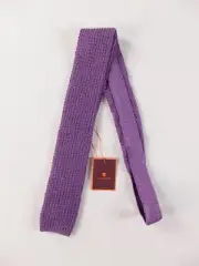 GALLO macaron purple knit skinny linen silk blend tie authentic NWT Italy