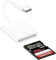 USB C to SD Card Reader for iPhone 16 15, [MFi Certified] One Slot USB Type C to SD Camera Adapter, Type C Memory Card Adapter Trail Camera Viewer for iPhone/iPad/MacBook/Android MaxFast Transfers