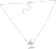 [OSALADI] Candlestick Necklace Pendant Stainless Steel Silver