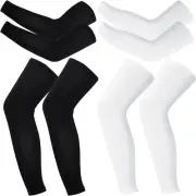 2 Pairs Compression Leg Sleeves Full Leg Compression Sleeve UV Protection Arm Sl