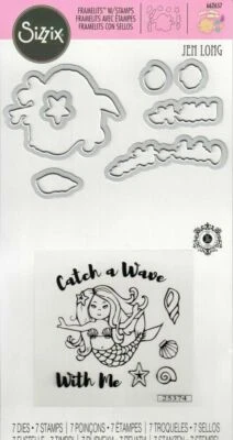 Sizzix ~ Catch A Wave ~ Framelits and Stamp Set, MERMAIDS, SHELLS