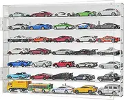 YYDS Model Car Display Case for Toy Cars, Matchbox, 1/64 Scale Diecast, Wall Mount, Mirrored Back, Hot Wheels - Holds 35 Cars