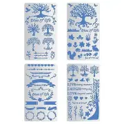BENECREAT 4PCS 4x7 Inch Tree of Life Metal Stencils Animal Leaves Vine Stenci...