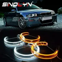 在飛比找樂天市場購物網優惠-For 寶馬 BMW3系E46 大燈 LED光圈 3D天使眼